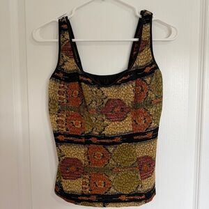 Joseph Ribkoff Patterned Camisole in Olive and Rust